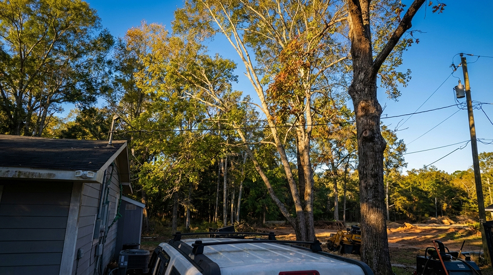 Professional tree removal and land clearing project